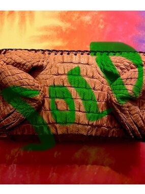 🐊 Rare Genuine 1950s Cuban Handmade Alligator Clutch 🐊